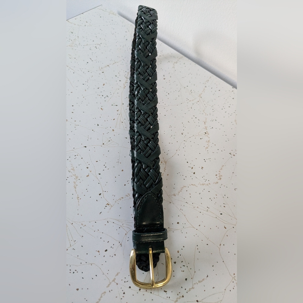 Talbots Green and Gold Braided Belt with Intricate Design - Picture 9 of 9